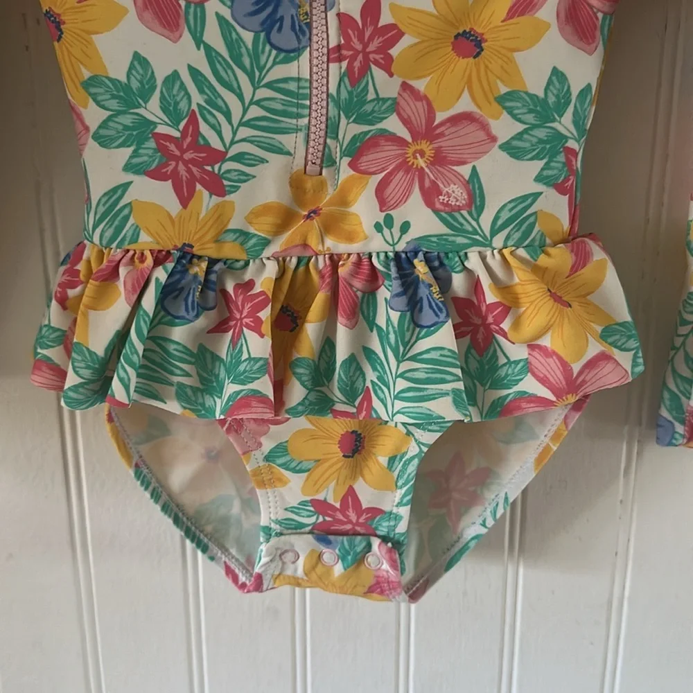 Little Me Floral Girls Swimwear Like New sz 24 mos